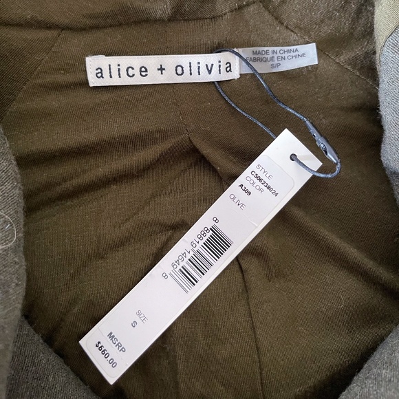 Alice Olivia Military Hooded Jacket Sz S - Picture 12 of 12